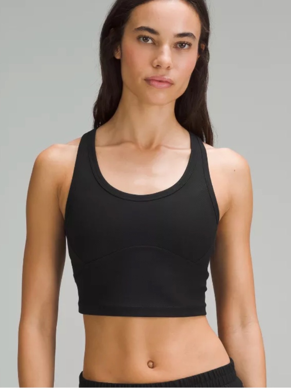lululemon athletica LAB Black Scoop Neck Crop Tank Top